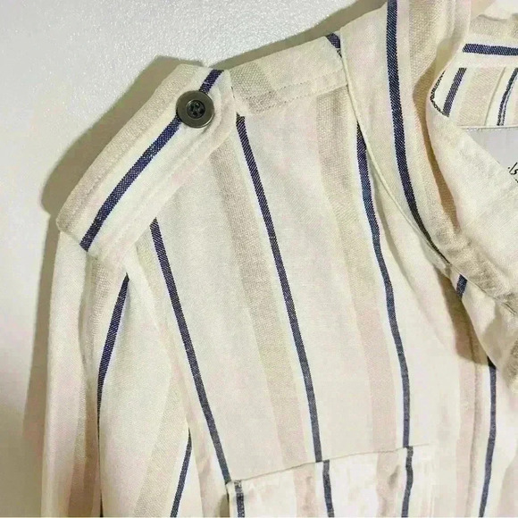 NEW Rails Rowen Linen Jacket Coco Stripe - Picture 8 of 10